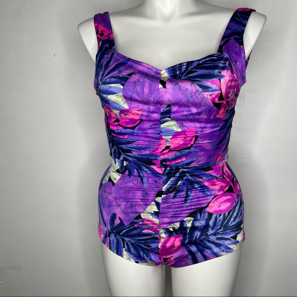 Maxine of Hollywood Minimizer floral swimsuit Modest